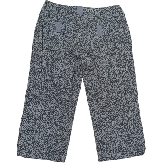 Sigrid Olsen Poet 09 Cropped Grey Floral Pants Size 4 - Picture 1 of 8